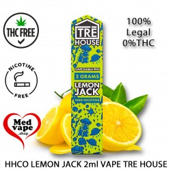 HHCO VAPE LEMON JACK SATIVA 2ml. (0%THC) - TRE HOUSE MEDVAPE THC WEED