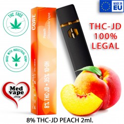 8% THCJD VAPE HYBRID PEACH 2ml (0%THC) CORE MEDVAPE WEED THC
